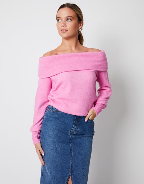 Ladies off shoulder on sale jumpers