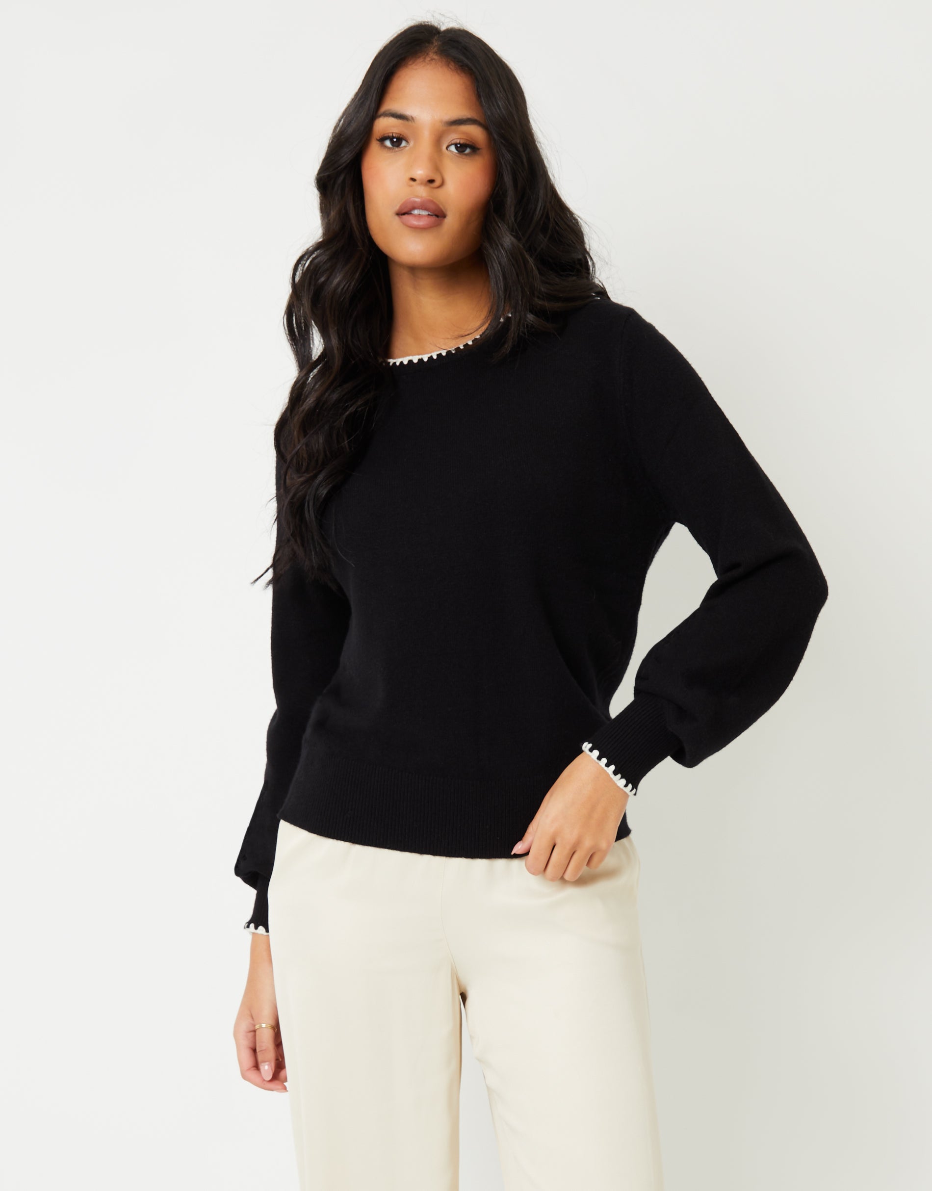 Sheller balloon docking knit topsブラック balloon docking knit tops – shéller / シェリエ