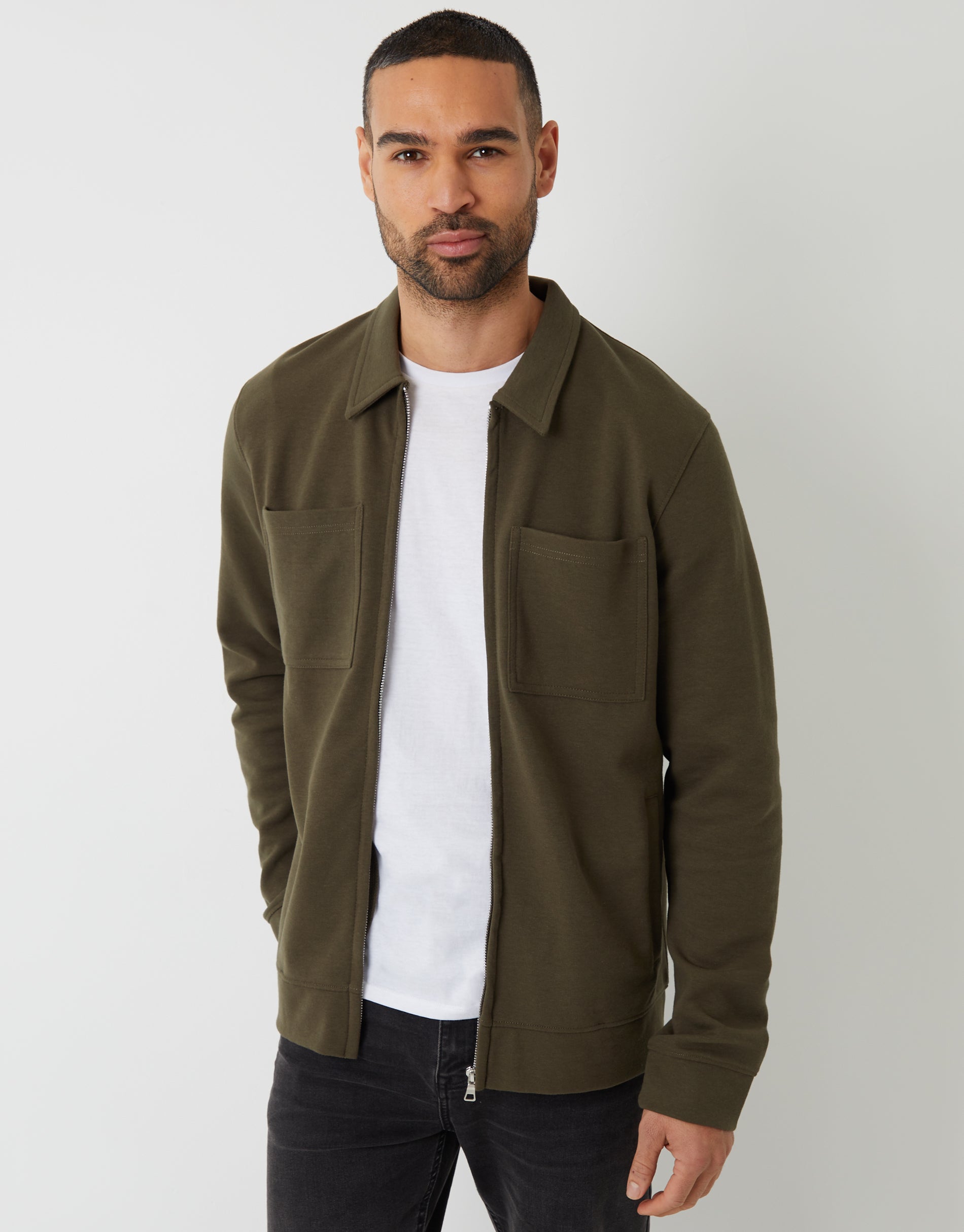 Navy Pique Shacket