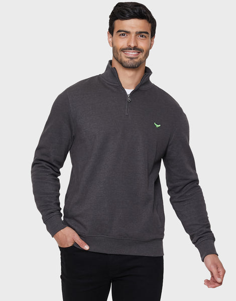 Barbour Taines Half-Zip Knitted Sweatshirt Charcoal Marl | The Sporting  Lodge