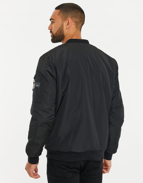 Men's Black Plain Lightweight Classic Bomber Jacket – Threadbare