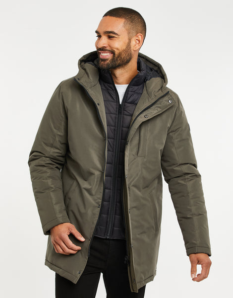 Khaki green hot sale mens coat