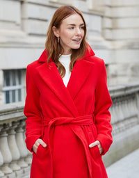 As Seen on ITV Lorraine: Red Collared Belted Formal Coat