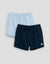 2 Pack Seersucker Swim Shorts in Blue Stripe