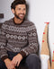 Brown Christmas Fairisle Crew Neck Jumper