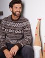 Brown Christmas Fairisle Crew Neck Jumper