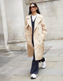 Stone Double Breasted Trench Coat