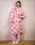 Pink Cherry Print Borg Dressing Gown