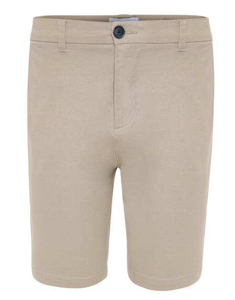 Threadbare Regular Fit Stretch 3 Pocket Chino Shorts in Stone - flat lay