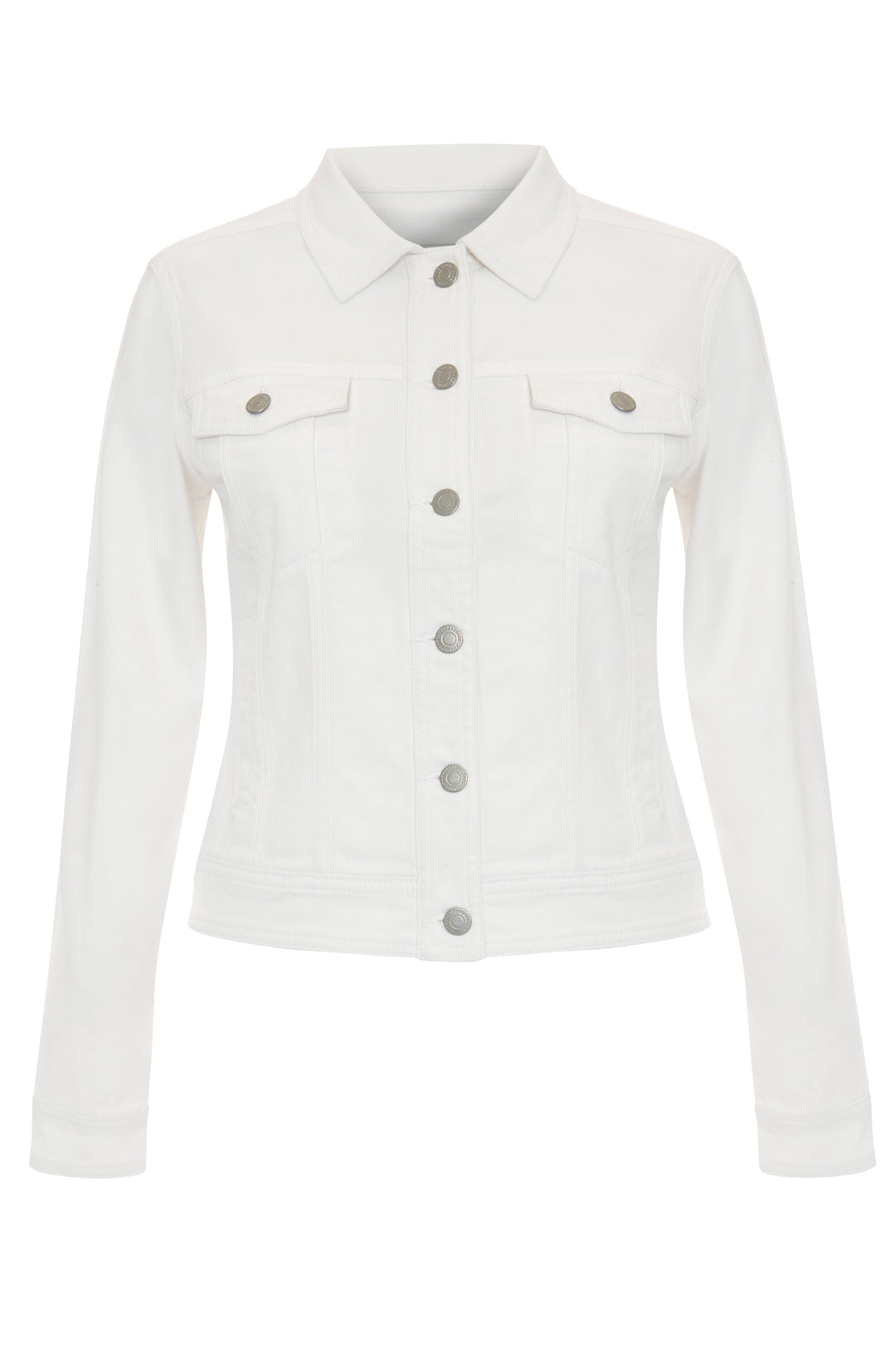 Threadbare Stretch Denim Jacket in White - flat lay