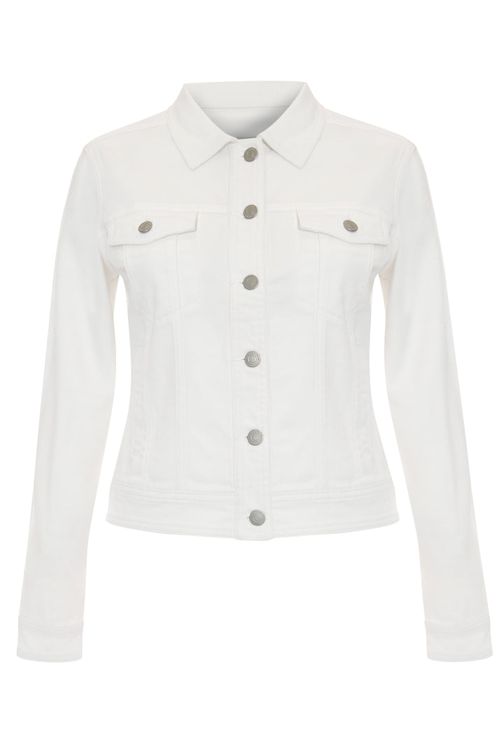 Threadbare Stretch Denim Jacket in White - flat lay