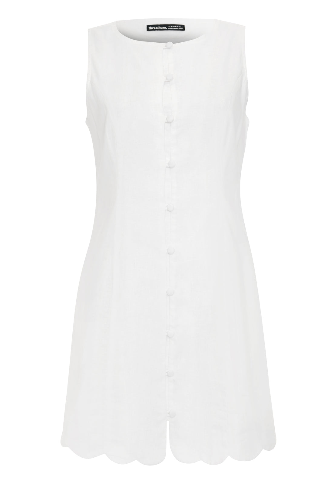 Threadbare Women's White Linen Blend Pinafore Dress Threadbare Women's White Linen Blend Pinafore Dress