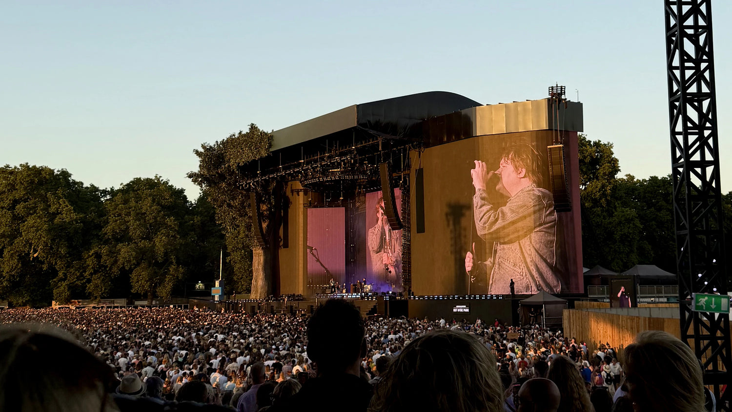 Lewis Capaldi singing on stage at London's Hyde Park