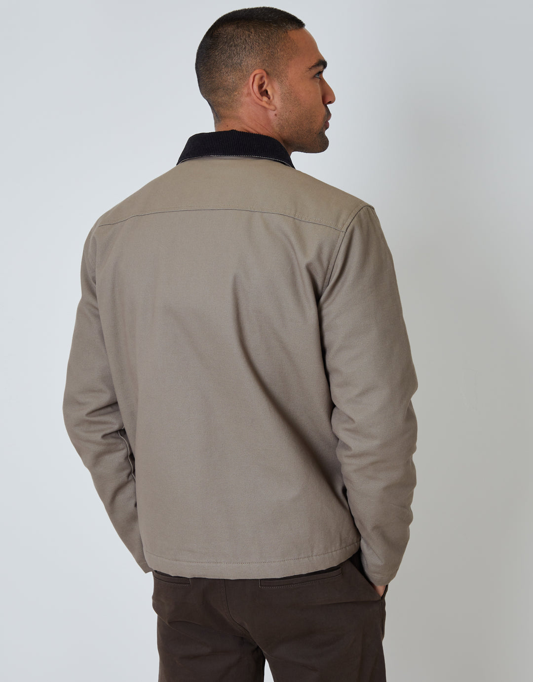 Mushroom Brown Collared Lightweight Jacket