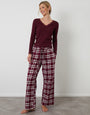 Burgundy Long Sleeve Check Pyjamas (2-Piece Set)