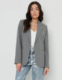 Grey Pinstripe Lined Blazer