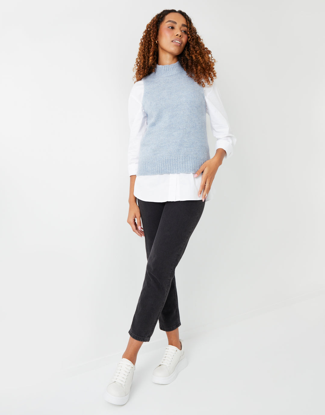 Light Blue Knitted Vest