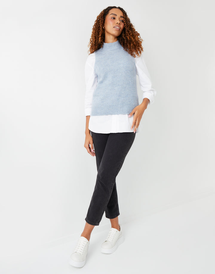 Light Blue Knitted Vest