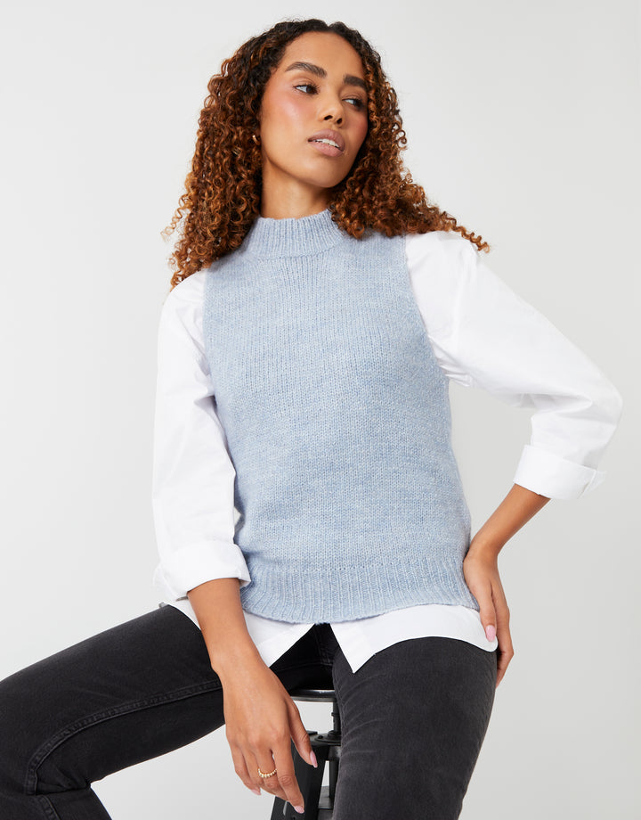 Light Blue Knitted Vest