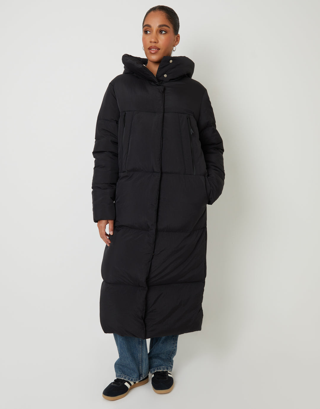 Black Petite Maxi Puffer Jacket
