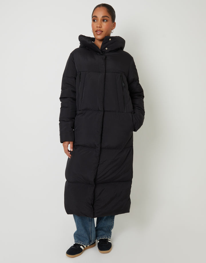 Black Petite Maxi Puffer Jacket