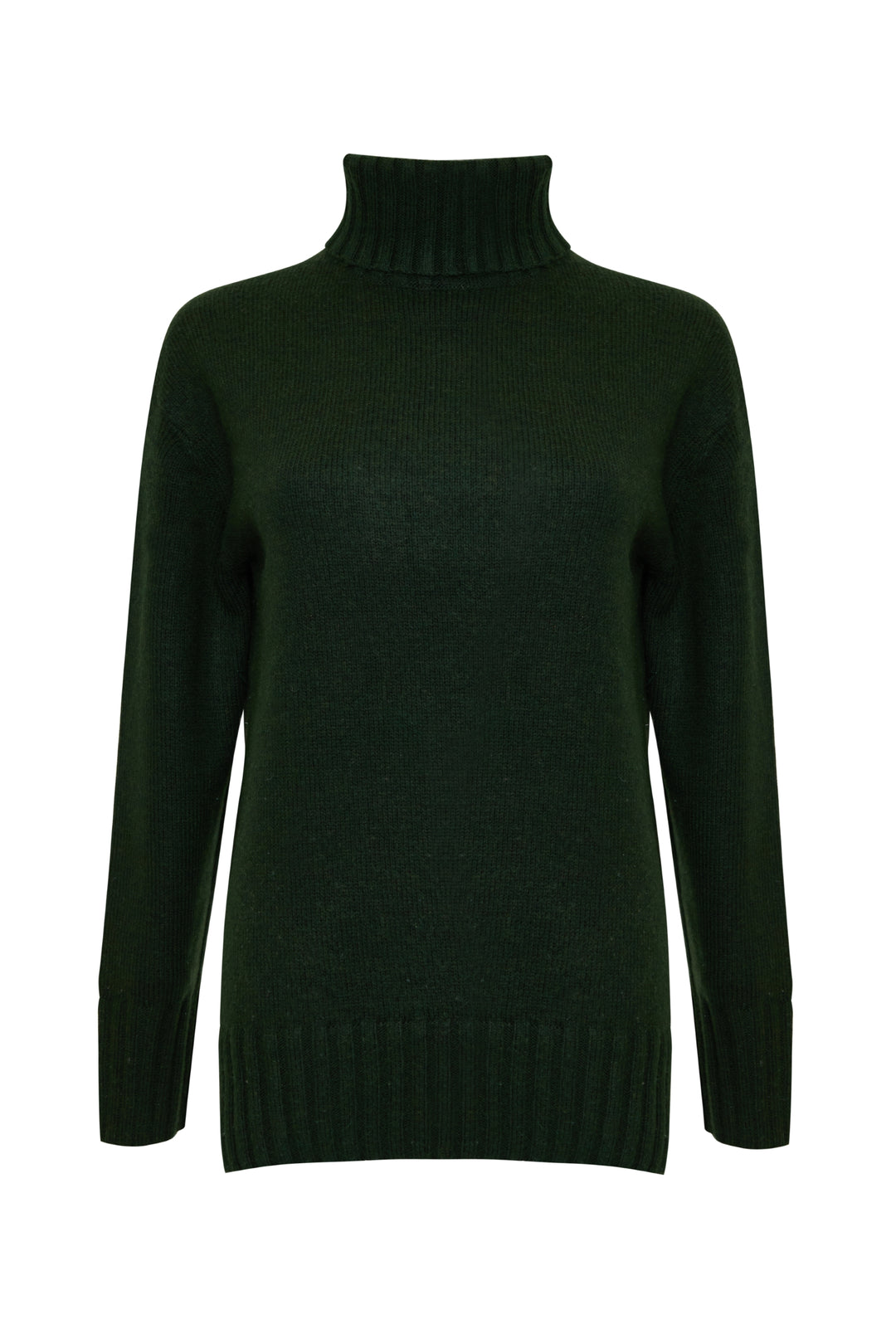 Green Oversized Roll Neck Jumper