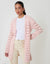 Pointelle Knit Longline Cardigan in Pink