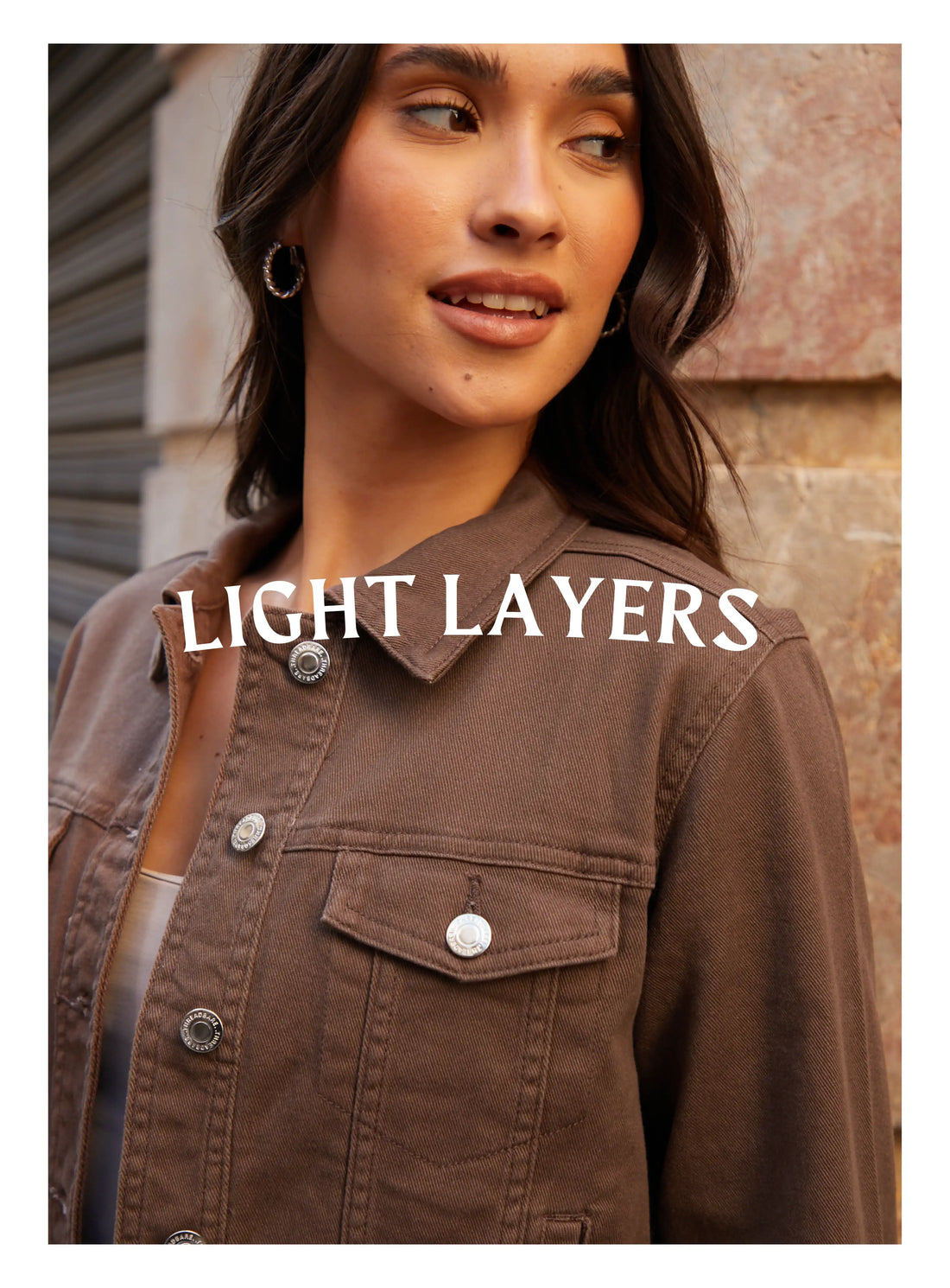 Light Layers - Woman in Brown denim jacket