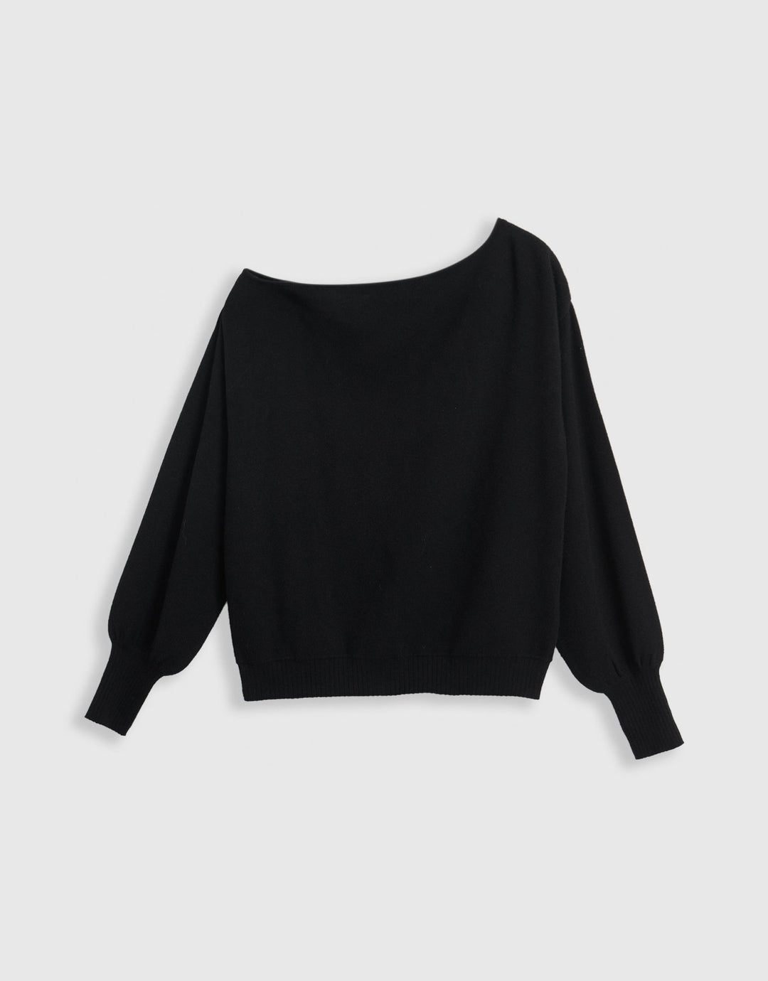 The Signature Soft Slash Neck Jumper in Black