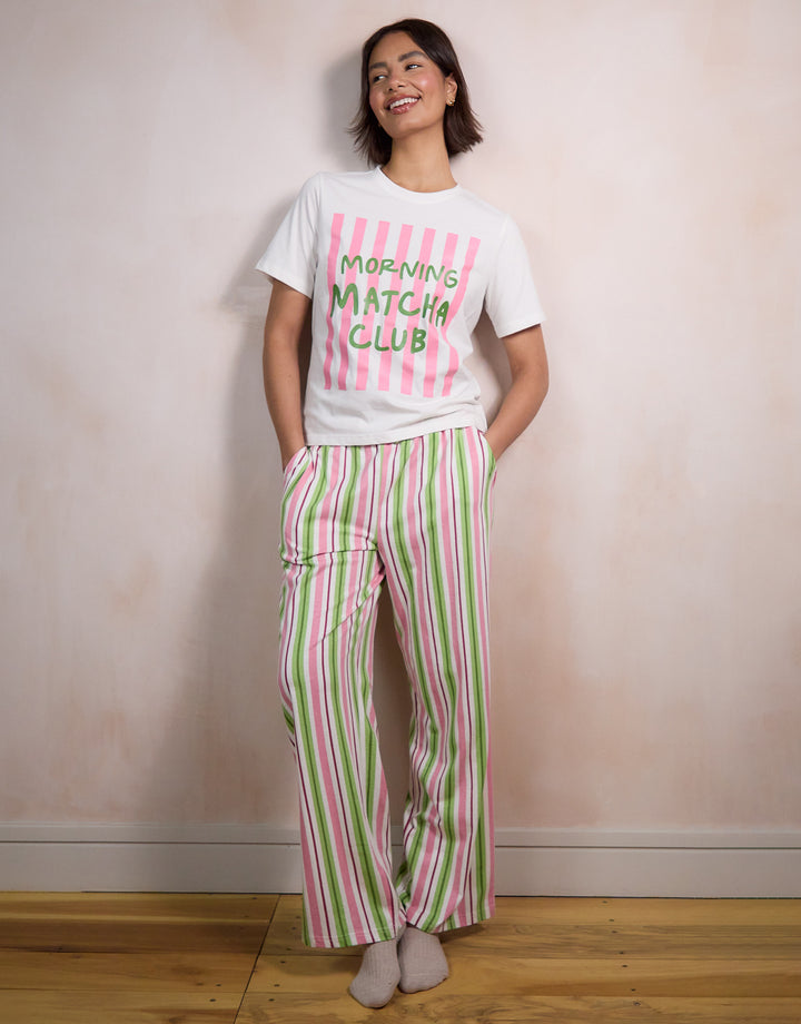 White Graphic Print Short Sleeve Pyjamas (2-Piece Set)
