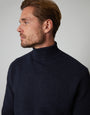 Navy Ribbed Roll Neck Jumper