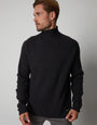 Black Ribbed Roll Neck Jumper