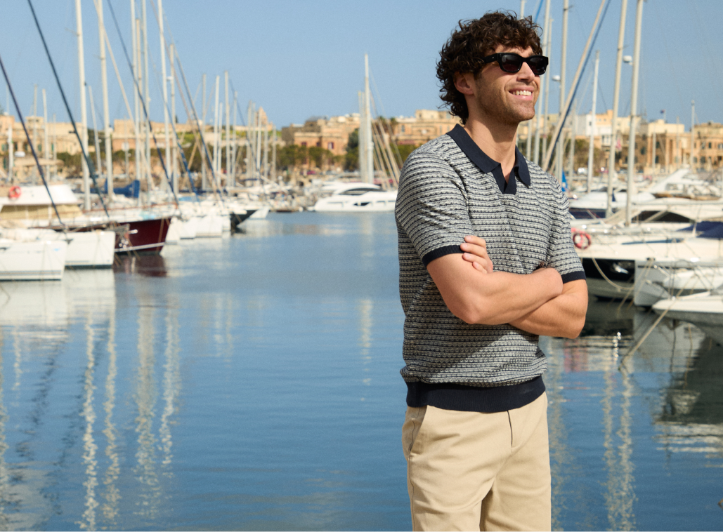 Striped polo shirt