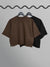 Chocolate Brown & Black Boxy Short Sleeve Sweatshirts (2 Pack)