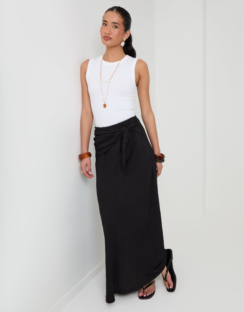Tie Sash Maxi Skirt