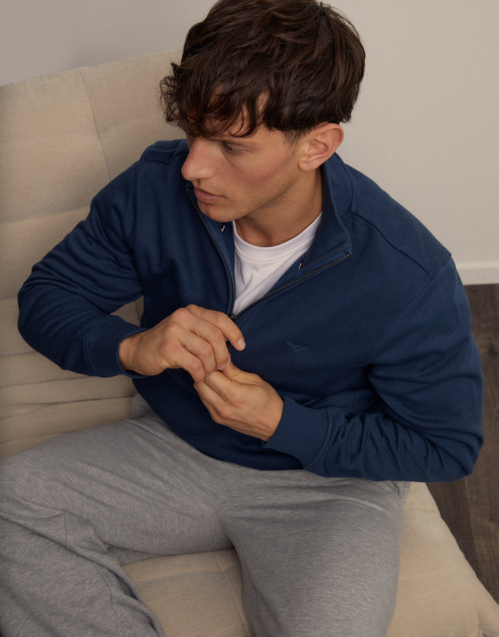 Blue Quarter Zip Sweatshirt