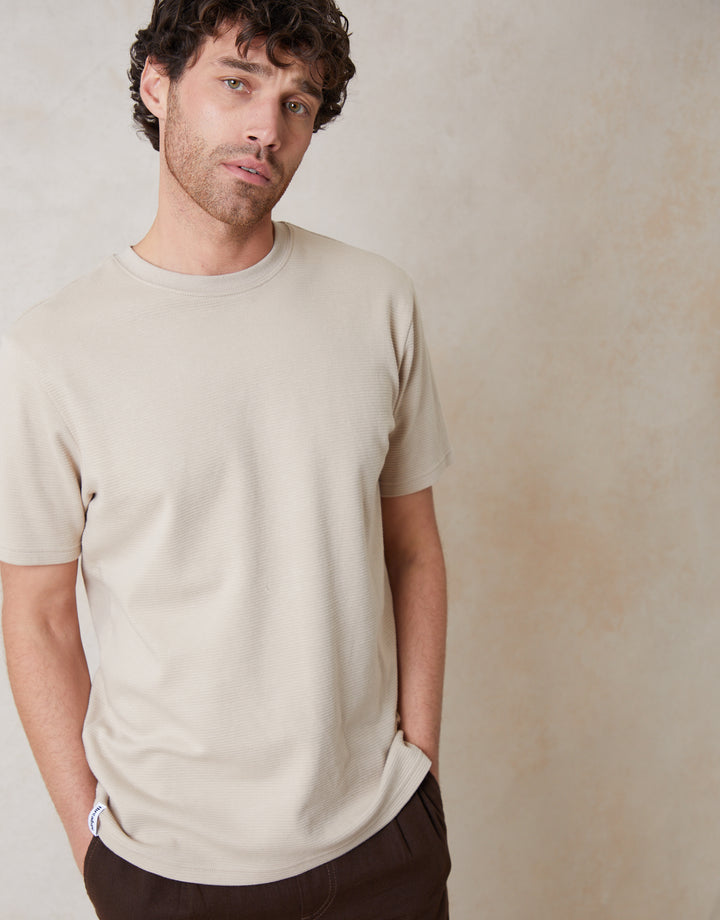 Stone Ottoman Textured T-Shirt