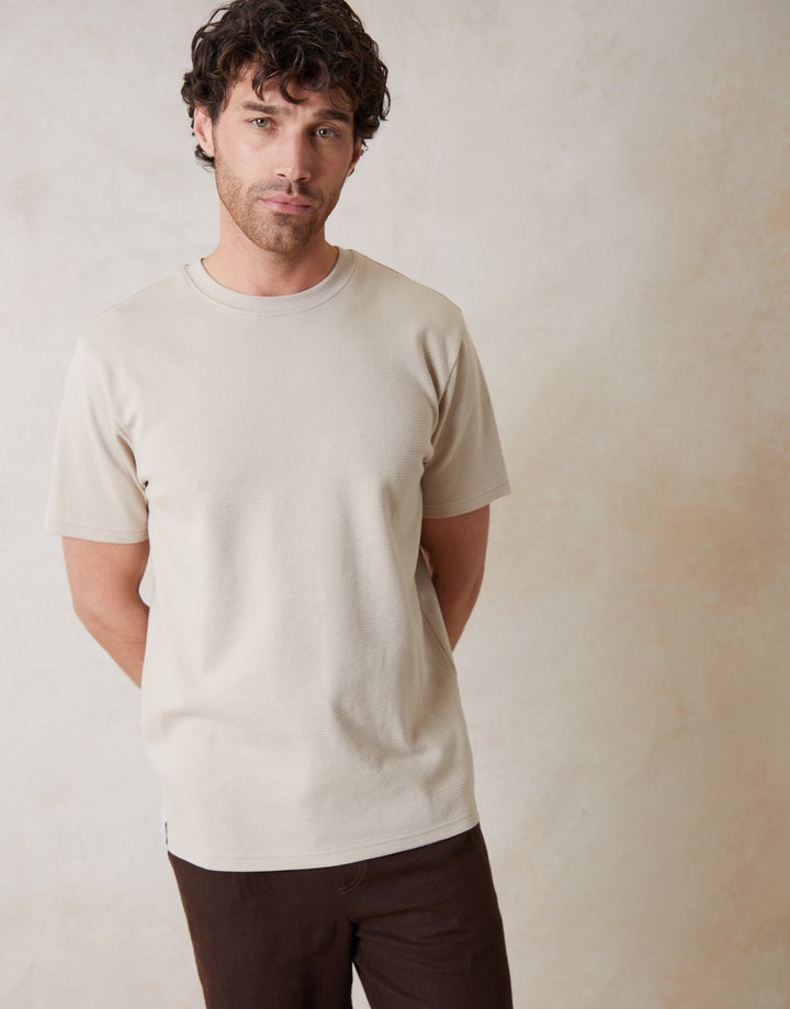 Stone Ottoman Textured T-Shirt