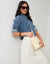 Denim Jacket with Patch Pockets in Mid Wash