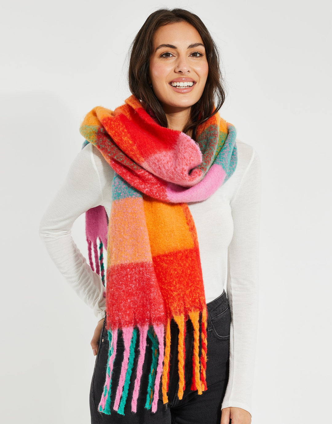 Assorted Check Brushed Scarf