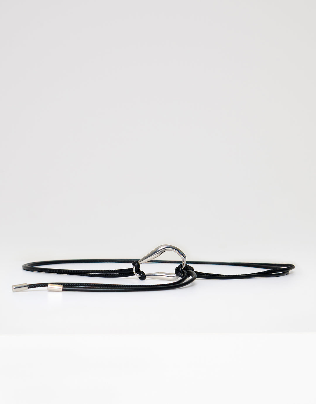 Threadbare Faux Leather Rope Belt in Black - full view