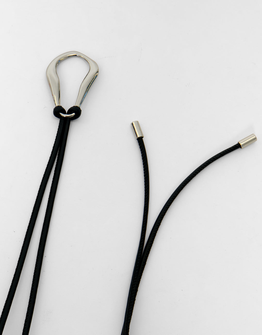 Threadbare Faux Leather Rope Belt in Black - full view