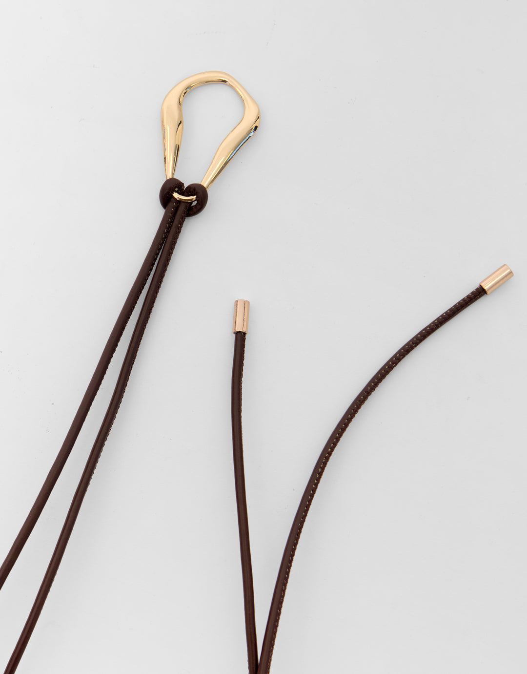 Threadbare Faux Leather Rope Belt in Brown - detail view