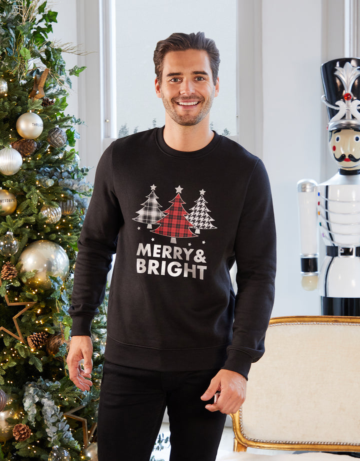 Black Crew Neck Christmas Sweatshirt
