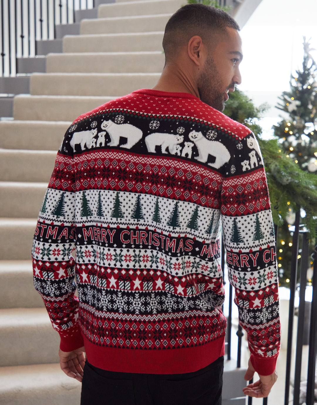 Red Fairisle Knitted Christmas Jumper