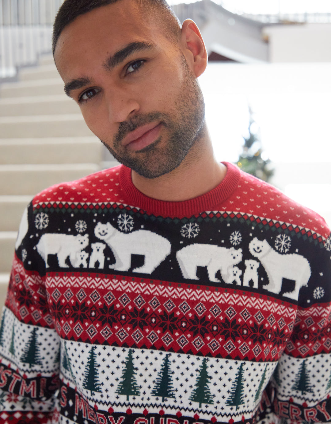 Red Fairisle Knitted Christmas Jumper