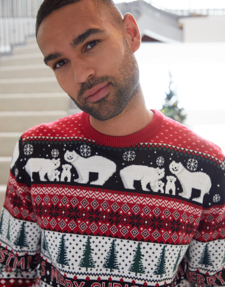 Red Fairisle Knitted Christmas Jumper