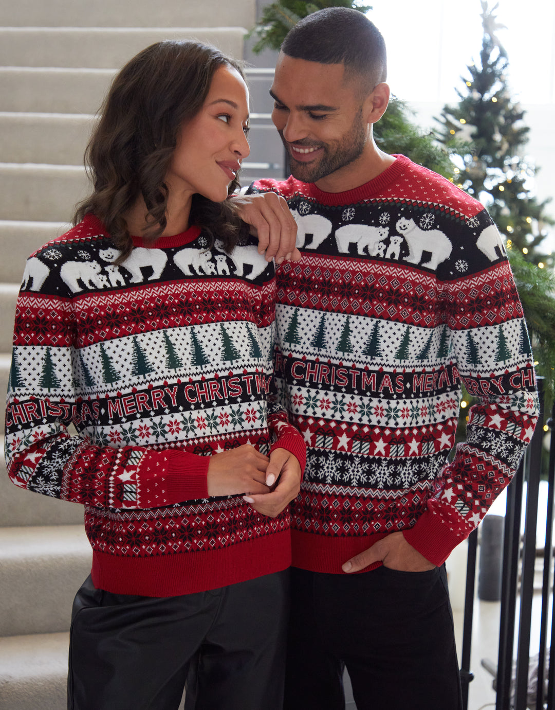 Red Fairisle Knitted Christmas Jumper