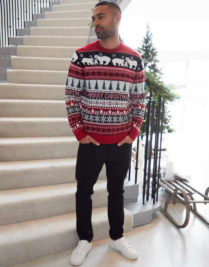 Red Fairisle Knitted Christmas Jumper