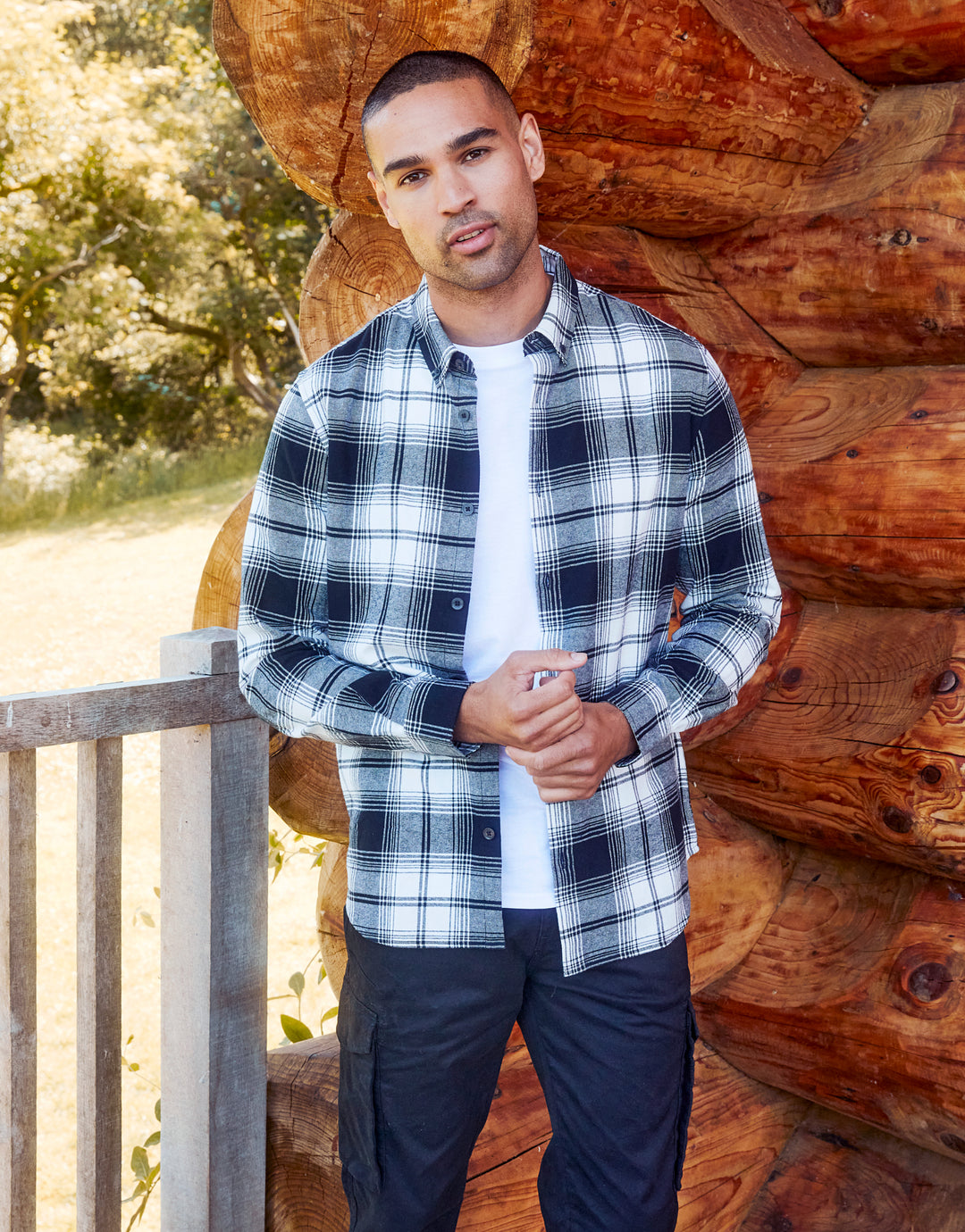 Black & White Check Long Sleeve Shirt